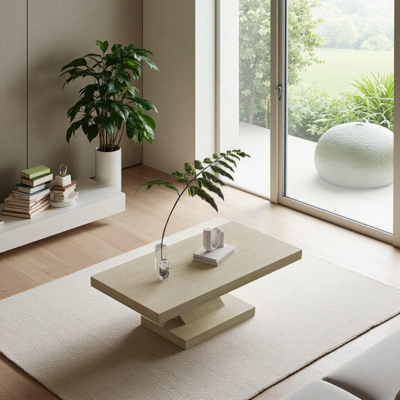 Table basse moderne de 47 po à pieds croisés, conception robuste en forme de X, placage en bois massif, grande table centrale de salon avec amplement d'espace de rangement