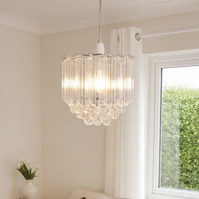 22 cm H Round Pendant Shade ( Screw On ) in Clear