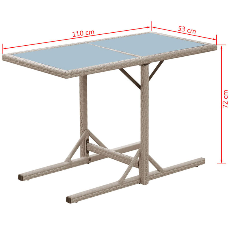 Ardene Rectangular 2 - Person Bistro Set with Cushions, Beige