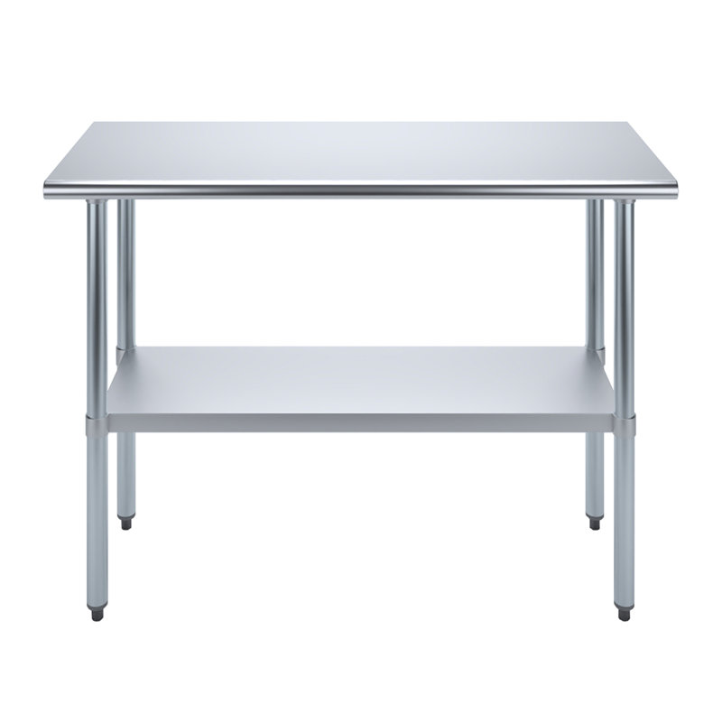 48" Stainless Steel Kitchen Utility Table with Adjustable Shelf