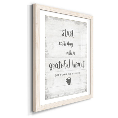 «Grateful Coffee», reproduction d'art textuel sur papier encadré