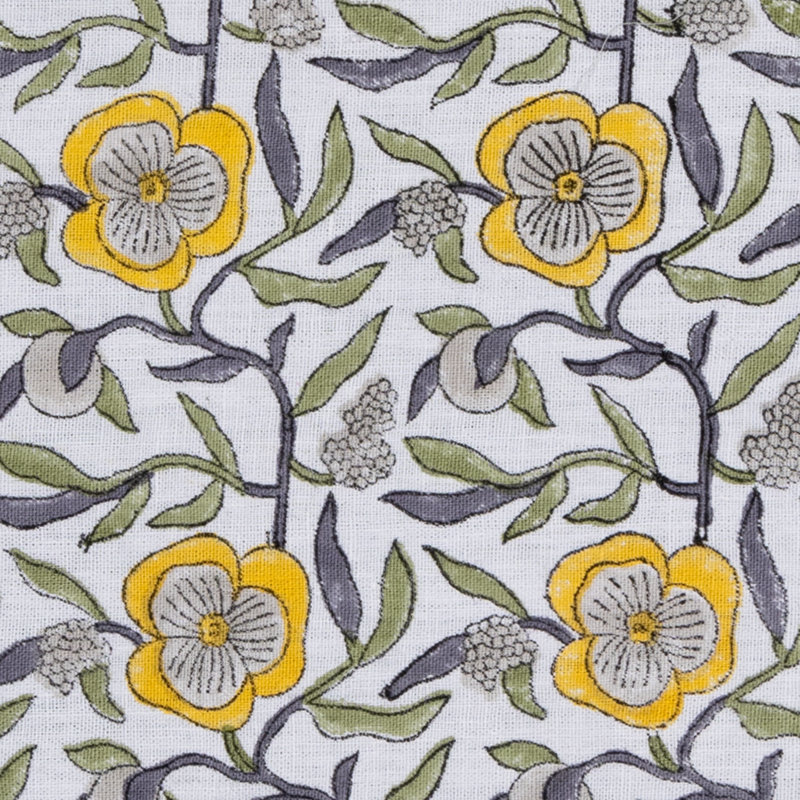 Three Petal Flowers Table Placemat 14x20 Inch, Gold
