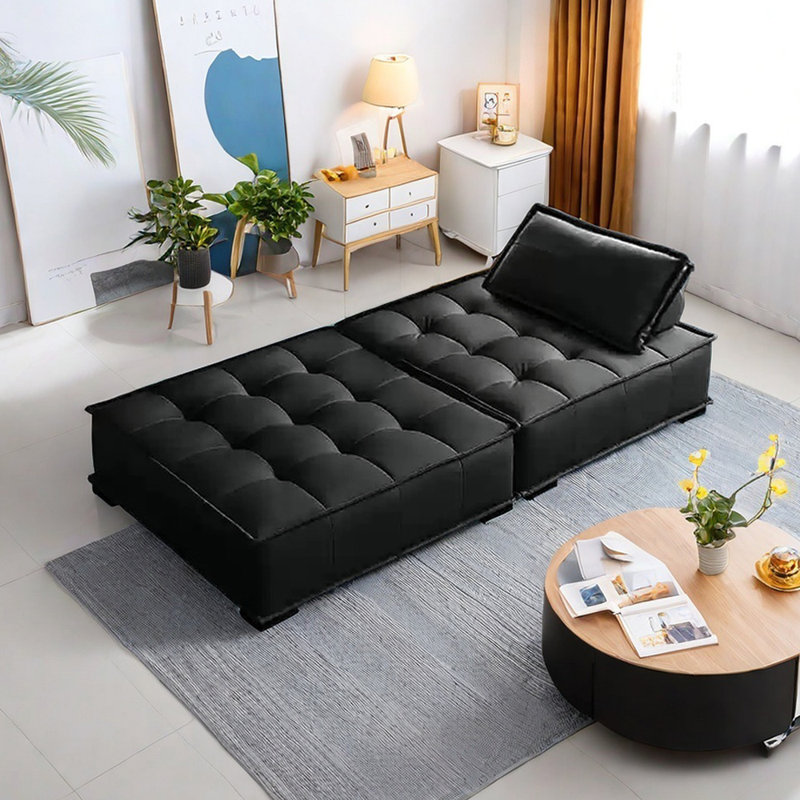 Méridiennes d'intérieur en cuir Living Room, Noir, noir, noir, noir