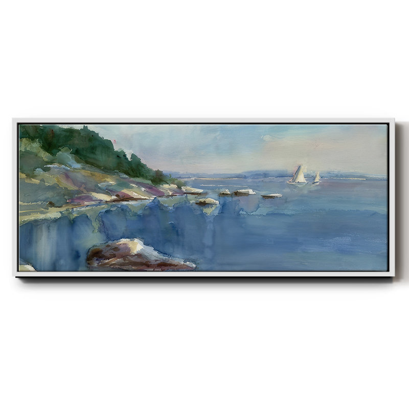 Sailing Bay- Framed Canvas, 8" H x 20" W