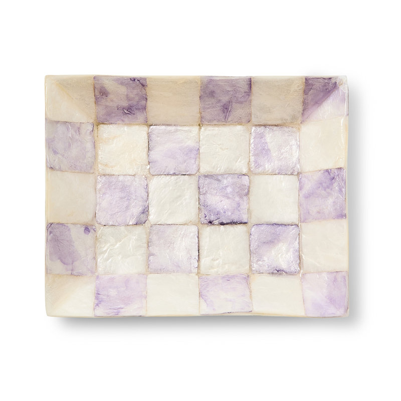 Violet Check Capiz Soap Dish