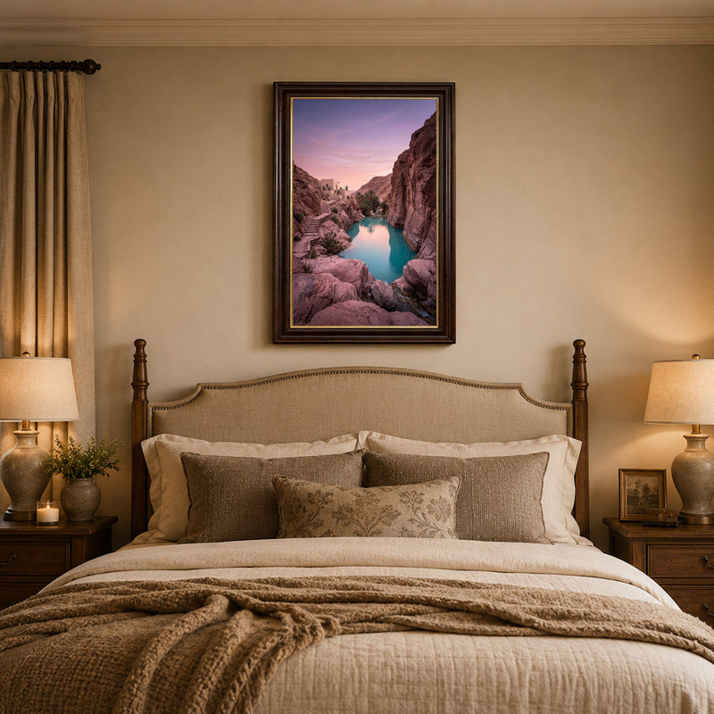 Art mural sur toile, "Desert Canyon Pool", 18"H x 12"W
