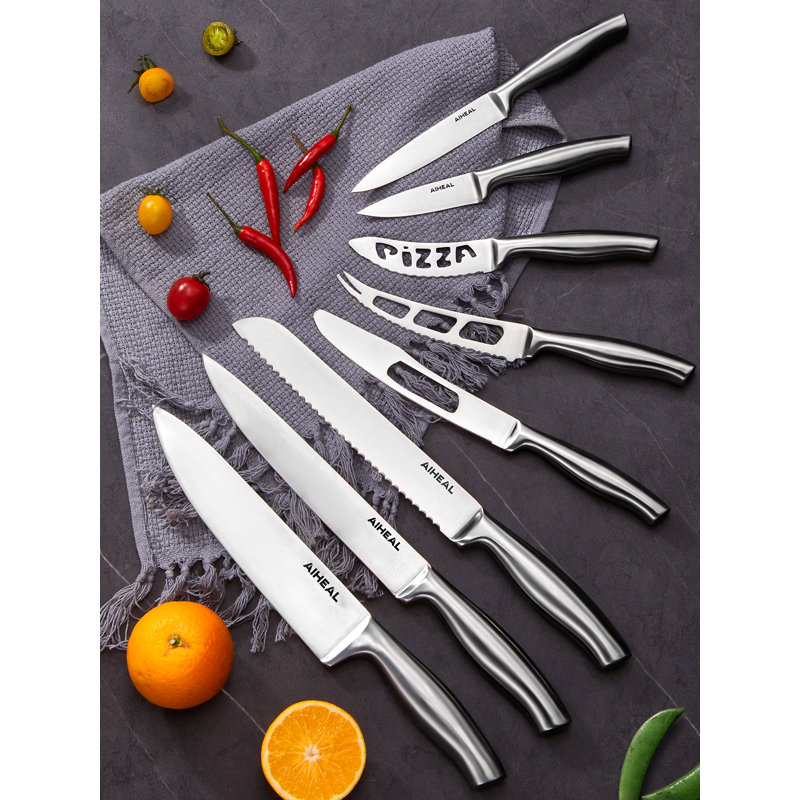Aiheal Aiheal 17PCS Knife Set with Acrylic Knife Stand, Sharp Knife Set Stainless Steel in One-Piece Design