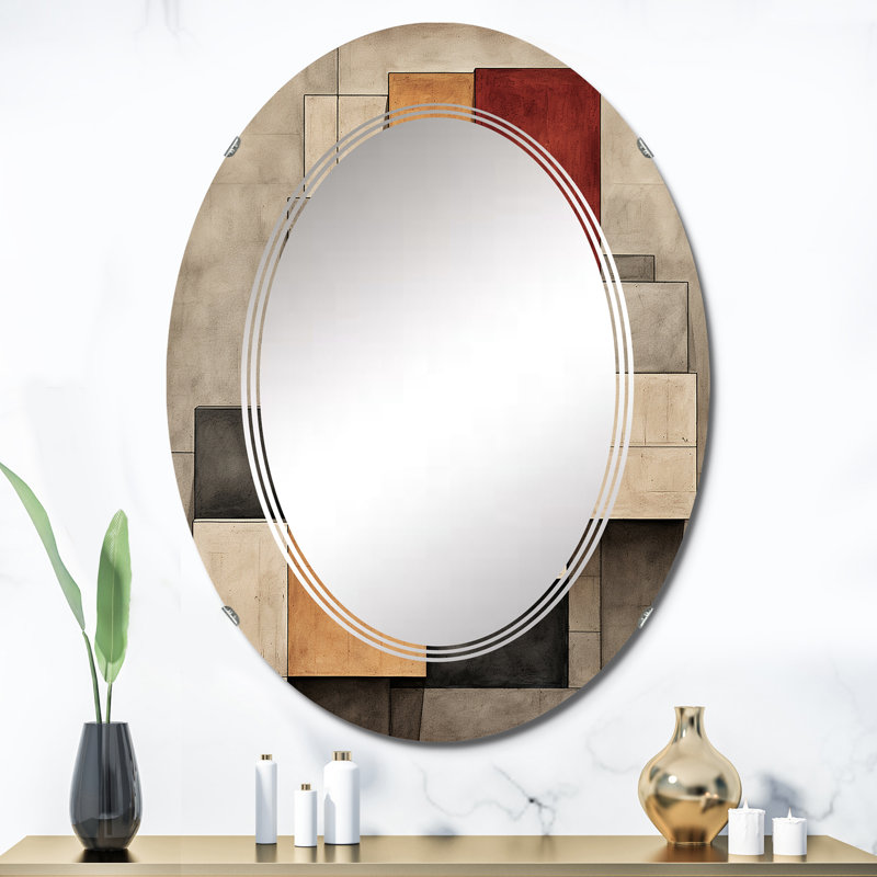 Apsford - Miroir mural moderne ovale, 36 po x 24 po