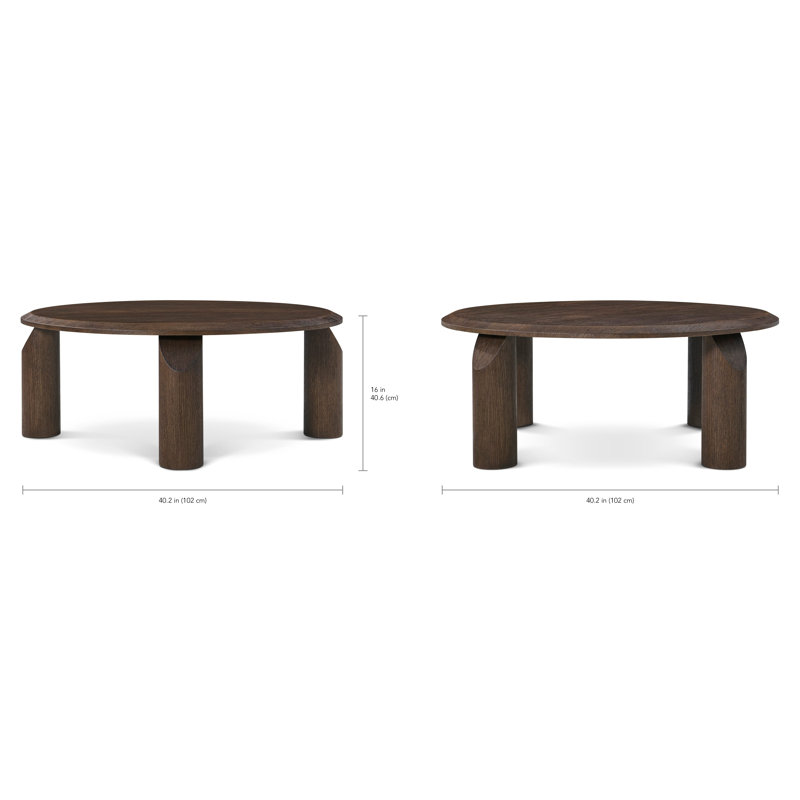 Vienna Cocktail Table, Brown, 16" H x 40.2" L x 40.2" W