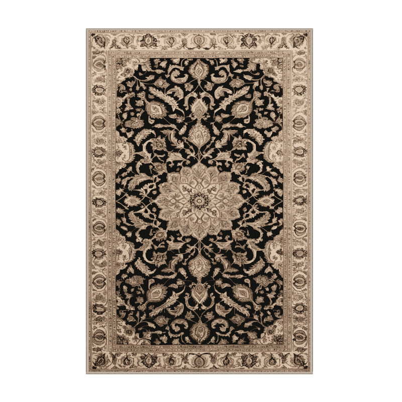 Machine Washable Persian Brown Area Rug, Rectangle 2' x 3'