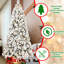 8ft Flocked Christmas Tree, 1445 Tips, 600 Warm White Led Lights, Snowy & Hard Needle Branches, Hinged Design, Heavy - Duty Metal Support