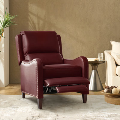 Neliyah 28.75" Wide Genuine Leather Recliner