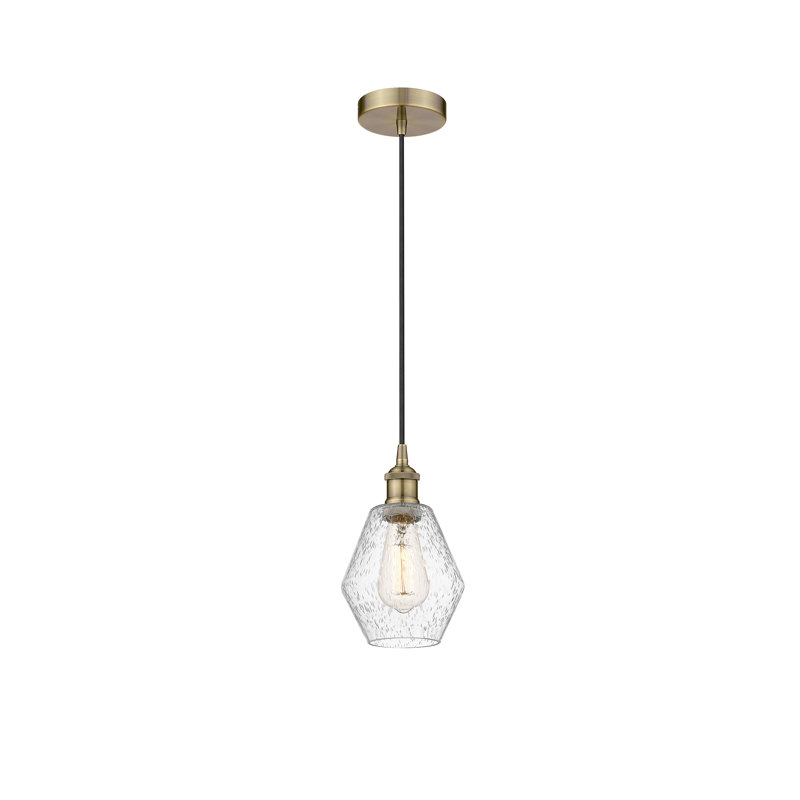 Luminaire suspendu géométrique à 1 lumière Gabbie, Laiton antique
