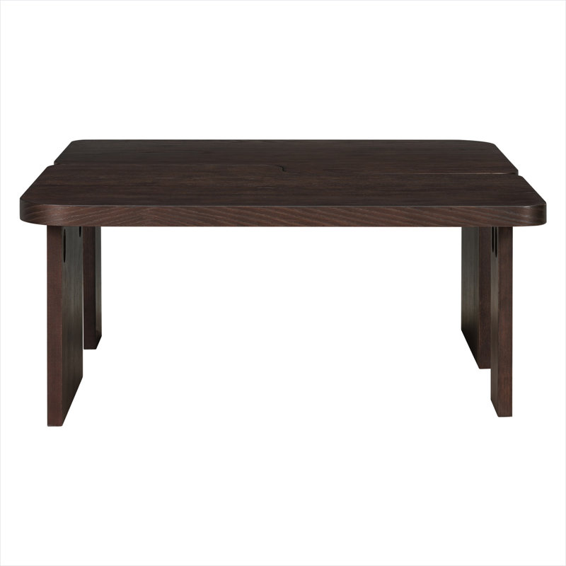 Rectangular Coffee Table in Rich Brown MDF with Modular Splicing Design for Living Room