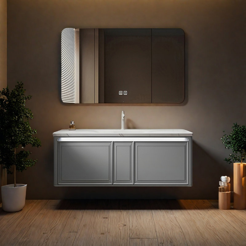 Armoire de salle de bain française, H 19,68 po x l 47,24 po x P 19,68 po