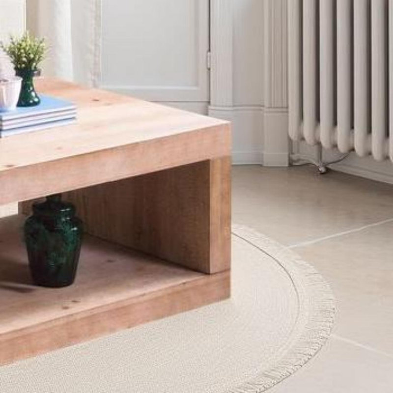 47" Rustic Farmhouse Coffee Table - Solid Wood Table with Storage Shelf (Modern Rustic Living Room Centerpiece)