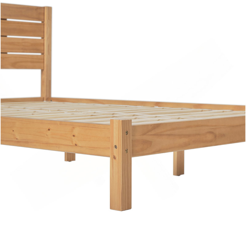 Grand cadre de lit moderne et minimaliste Boho - Pin naturel