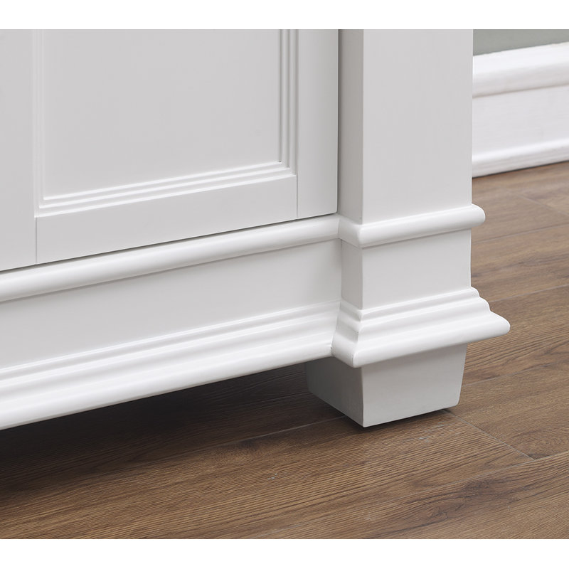 Rea 72'' Double Bathroom Vanity with Carrara Marble Top, White