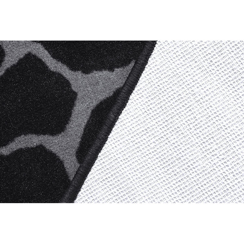 Tapis noir / gris Badarjahan, Ovale 1 pi 5 po x 2 pi 2 po