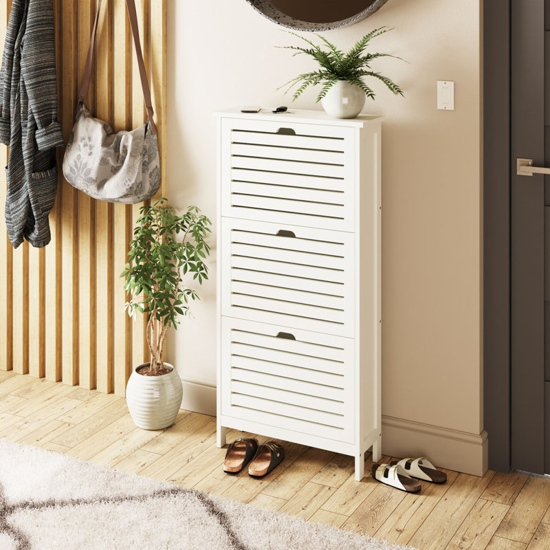 Sheringham 6 Pair Flip Down Shoe Storage, White