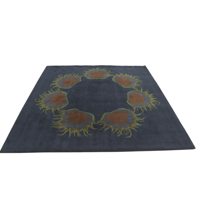 Tapis carré bleu marine Orlando