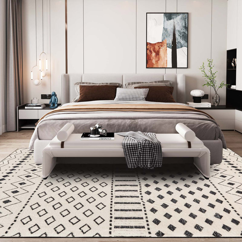 Tapis imitation cachemire à rayures géométriques, Rectangle de 5 pi x 8 pi
