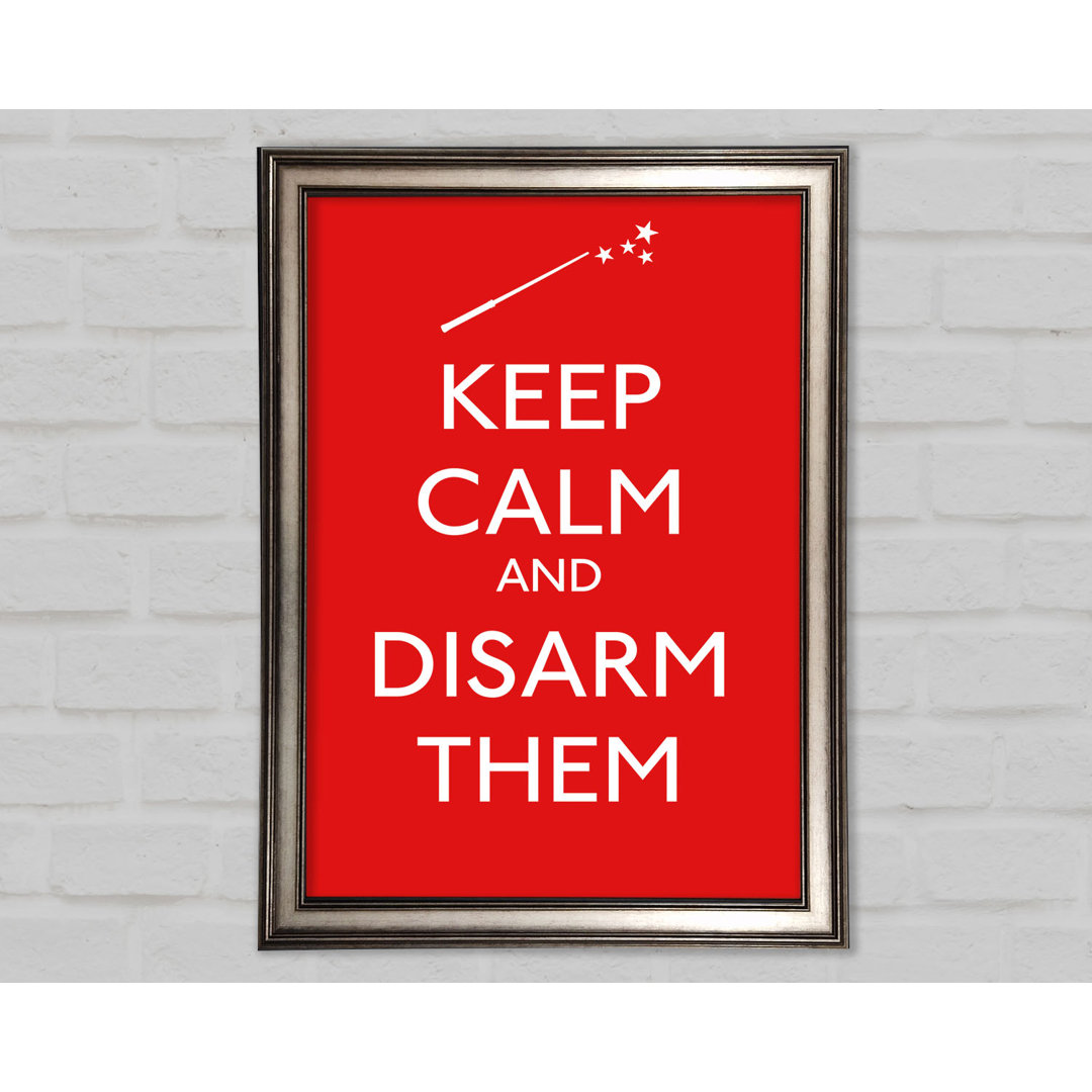 Keep Calm Disarm Them - Einzelne Bilderrahmen Kunstdrucke