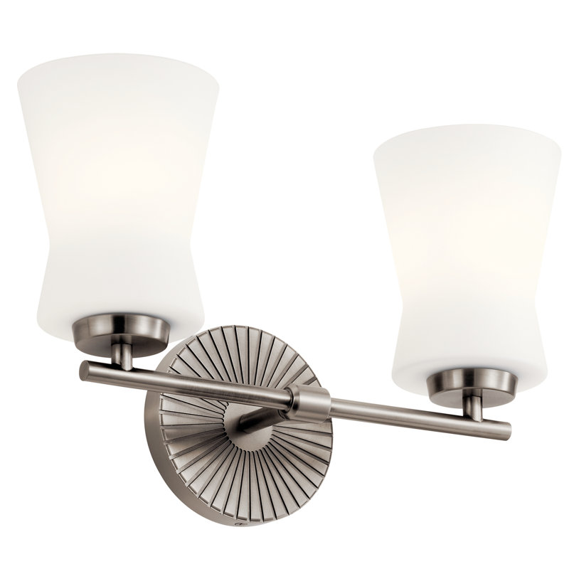 Éclairage pour salle de bain 2 lumières Brianne, Étain classique