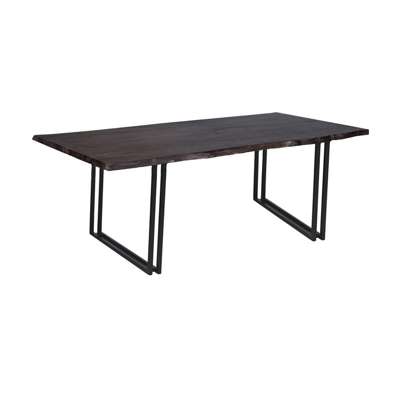 Rayza Solid Wood Top Metal Base Dining Table