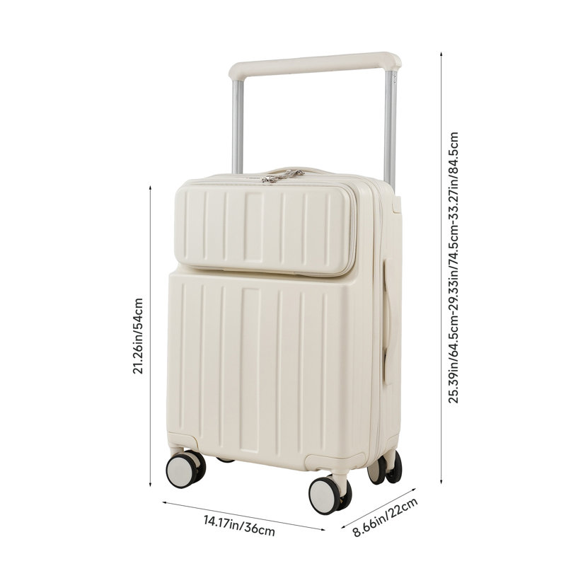 20-Inch Front Opening Travel Suitcase with Widen Telescopic Handle