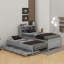 Lit plateforme avec tête de lit, USB, lit gigogne et tiroirs-87402984-87402985