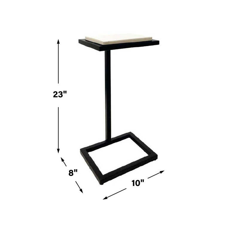 FURNITURE, White Marble/Satin Black