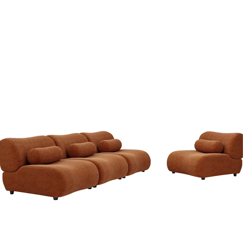 Le tissu chenille orange audacieux et élégant modulaire pour les espaces de vie ajoute une touche chaleureuse à votre espace
