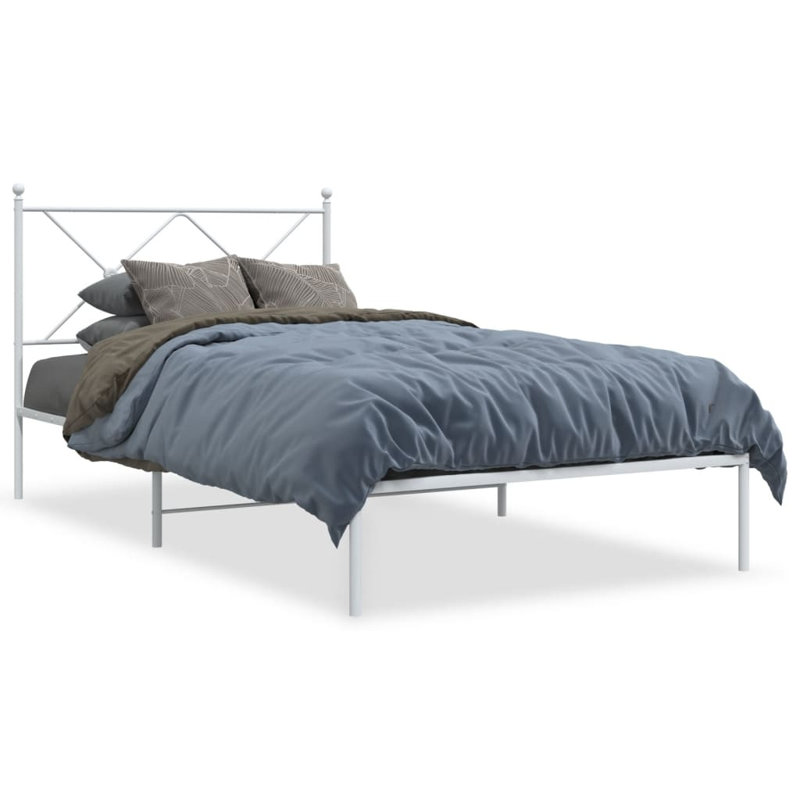 Corrstown Metal Bed, White, Small Single (2'6)