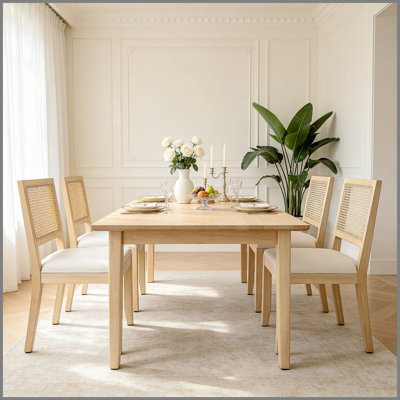 Ensemble de 2 chaises de salle à manger en rotin Farmhouse