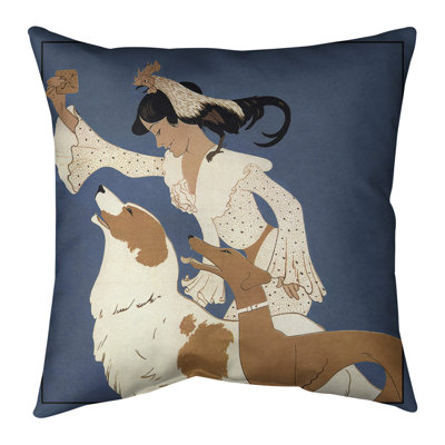 Auguste Roubille Faux Suede Reversible Throw Pillow