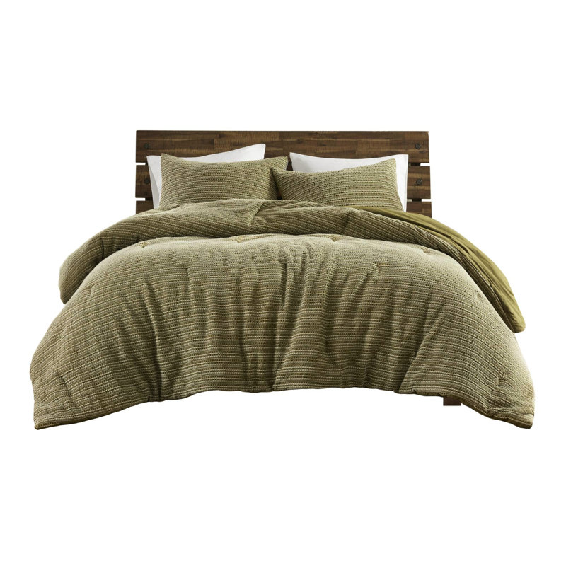 3 pièces de literie texturée gaufrée double / grand, 100% coton, rembourrée pour toutes les saisons, pré-lavé de style rétro, tissu, édredon facile d'entretien avec motif, luxe surdimensionné, saison