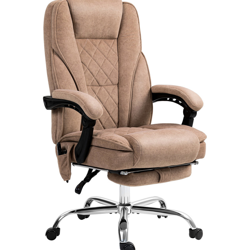 Fauteuil de bureau d'ordinateur, brun, avec repose-pieds, chauffant et réglable en hauteur, réglable en hauteur pour les chauffeurs de bureau