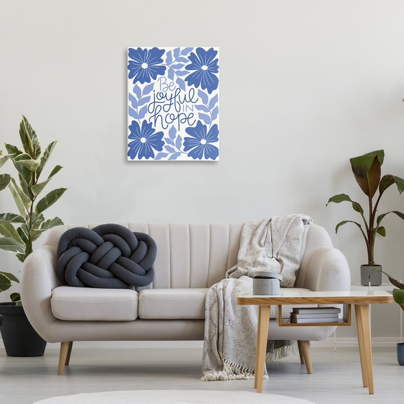 «Joyful in Hope Florals», art mural sur toile par Taylor Shannon Designs, H 30 po x l 24 po