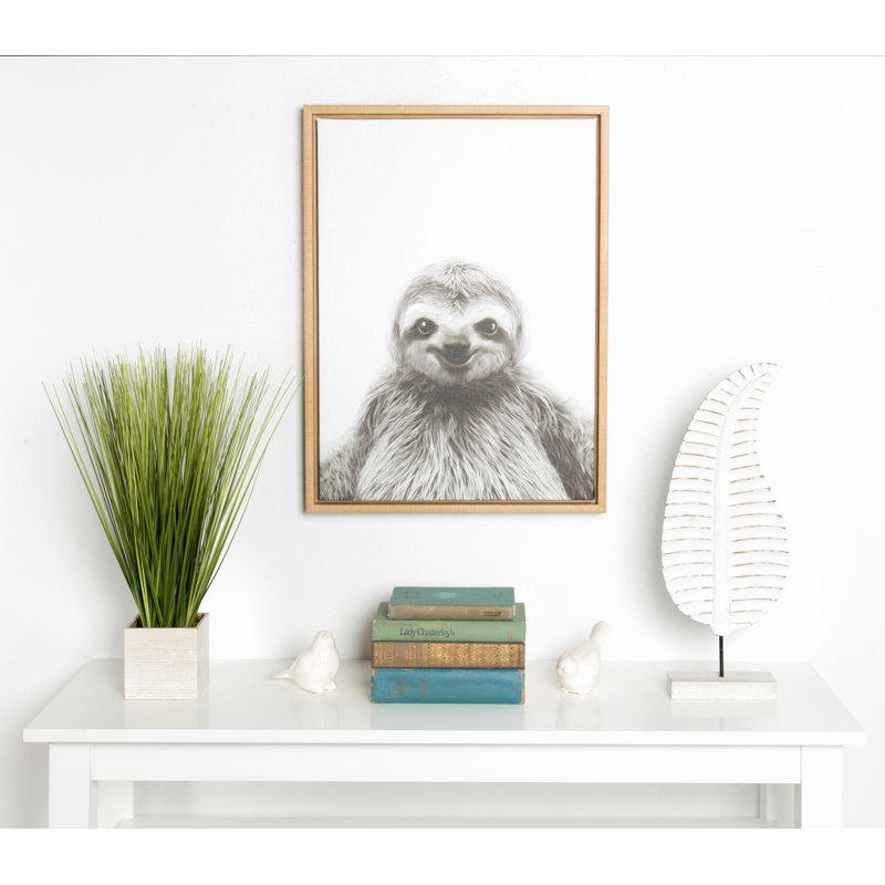 «Sloth» par Simon Te, reproduction d'art sur toile encadrée, Naturel