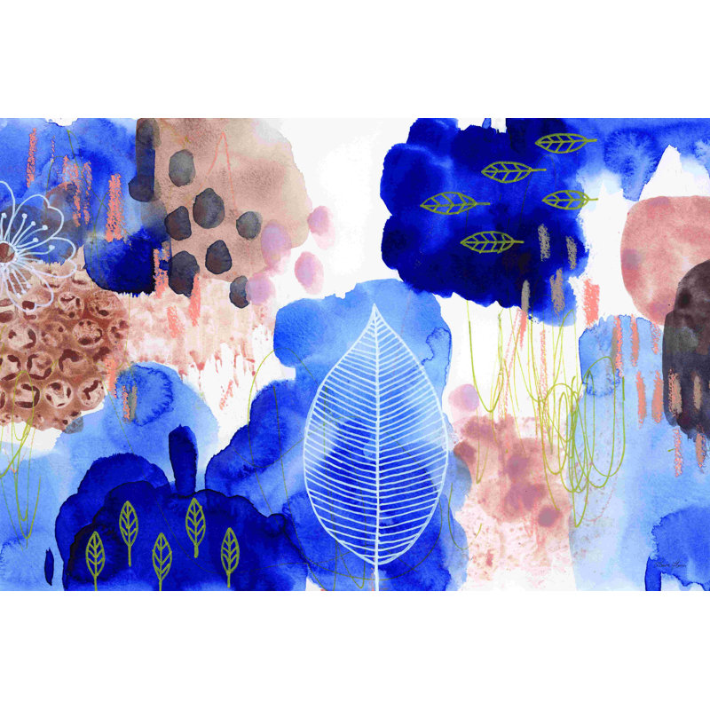 Essence of Life I - Peinture, H 24 po x l 36 po, Papier avec cadre simple argenté sans passe-parto