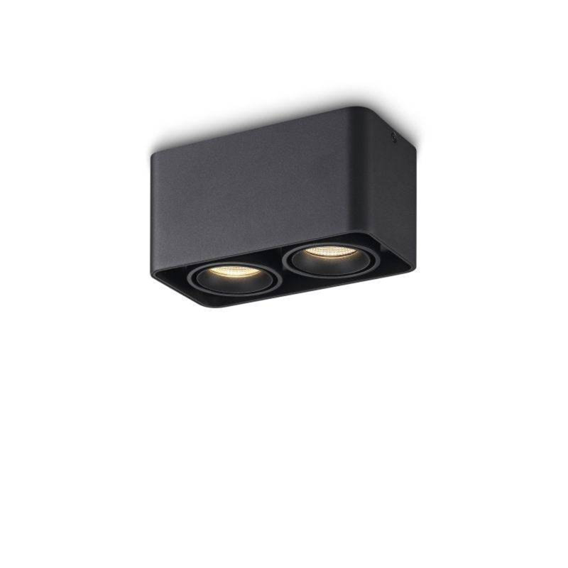UltraBeam Modern Surface Mount Ceiling Downlight, 10cm H x 19.5cm W x 10cm D, Black