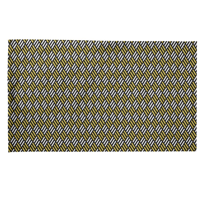 Serviette de thé à carreaux classiques à rayures classic Mcguigan, Jaune / Noir, Polyester sergé