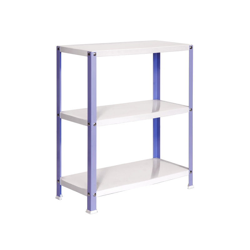 Hamwi 100 cm W Steel Shelving Unit, 90cm H x 100cm W x 30cm D, Violet/White