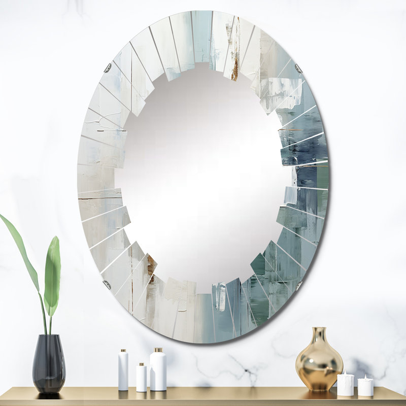 Zubi - Miroir mural moderne ovale, 36 po x 24 po