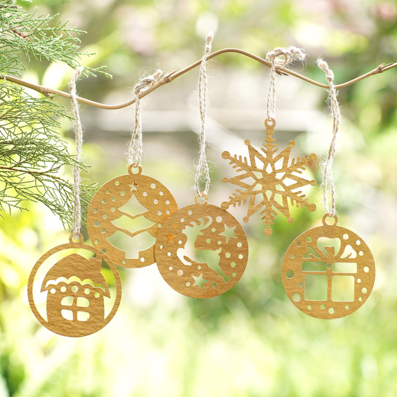 2.8'' Handmade Geometric Shapes Cardboard Holiday Shaped Ornament