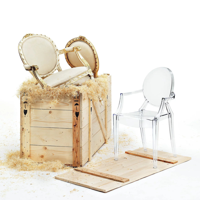 Louis Ghost Outdoor Dining Armchair, Crystal