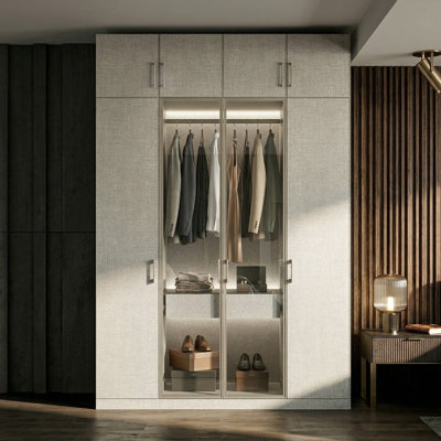 92.8'' H X 63'' W Linen-Textured Armoire