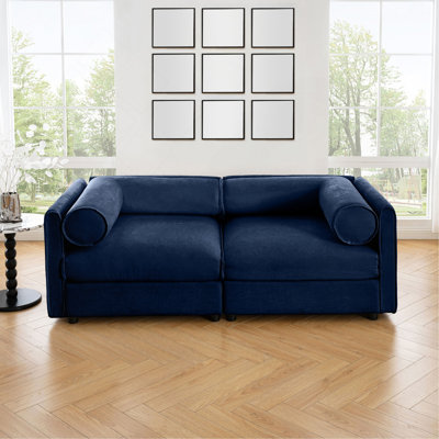 Élégant canapé 2 places en chenille avec siège de rangement, dossier cylindrique et accoudoirs, causeuse moderne en tissu avec espace de rangement caché