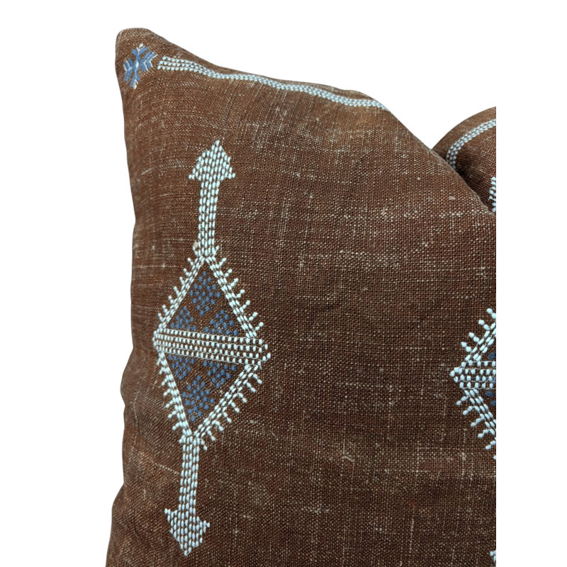 Hand Embroidered Boho Throw Pillow Cover